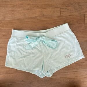 Betsy Johnson Turquoise Terry cloth bridal shorts
